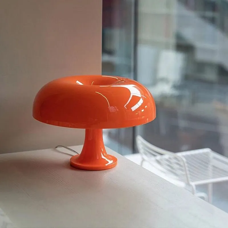 Orange and White Mushroom Table Lamp