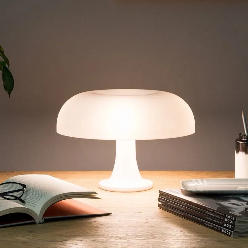 Orange and White Mushroom Table Lamp
