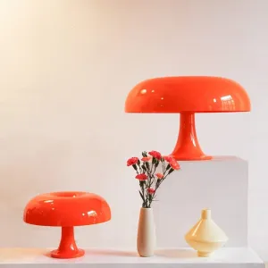 Orange and White Mushroom Table Lamp