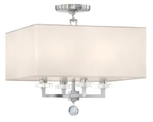 PAXTON 4 LIGHT CEILING MOUNT, POLISHED NICKEL