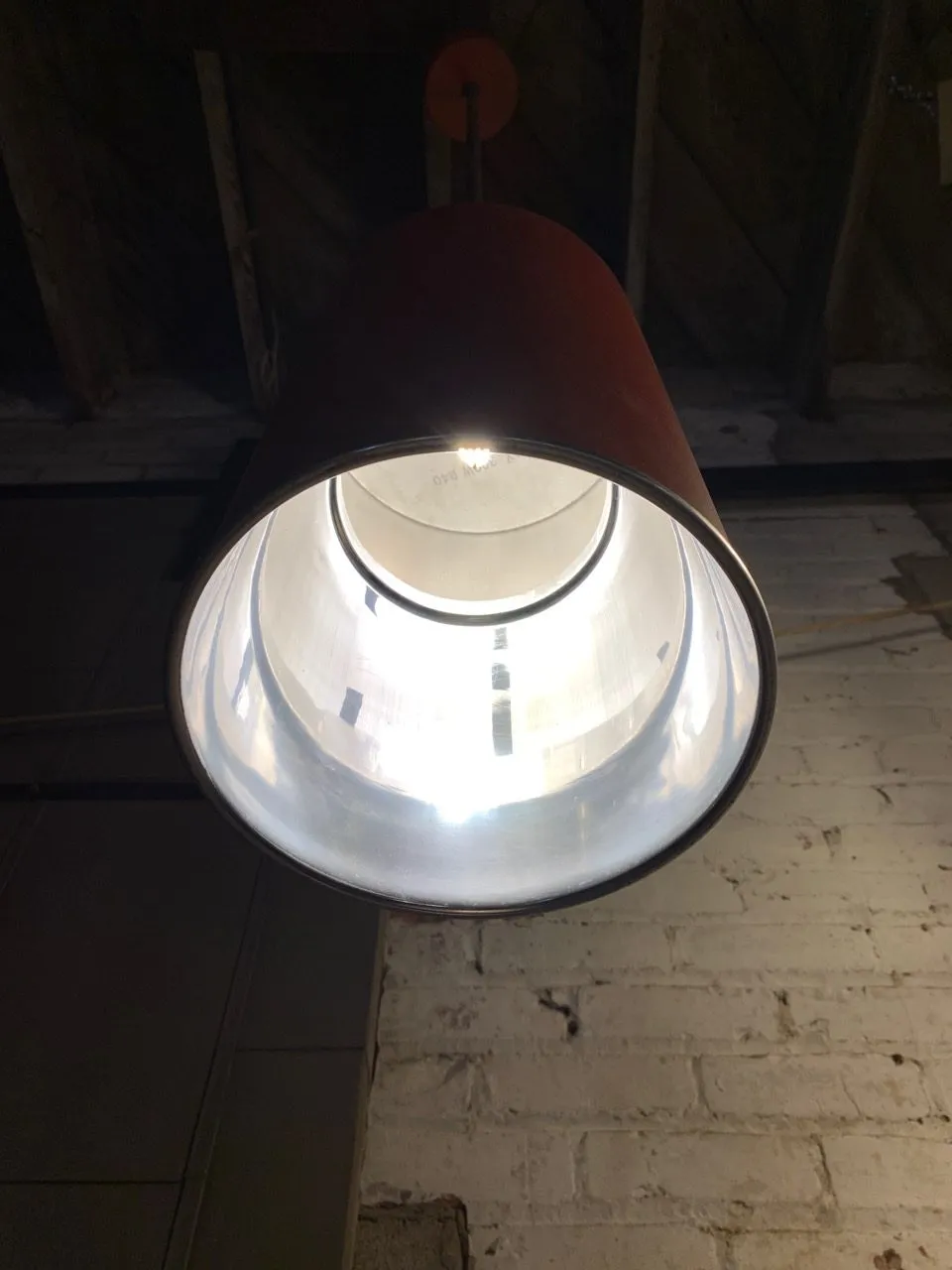 Pendant Light, Industrial, Vintage, Red
