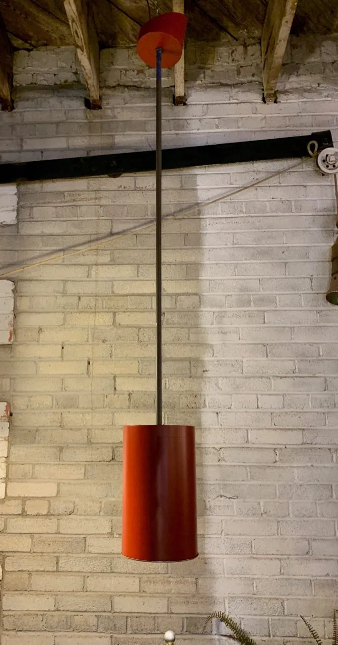 Pendant Light, Industrial, Vintage, Red