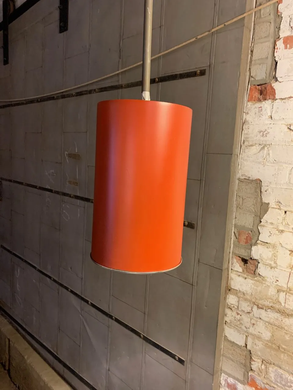 Pendant Light, Industrial, Vintage, Red