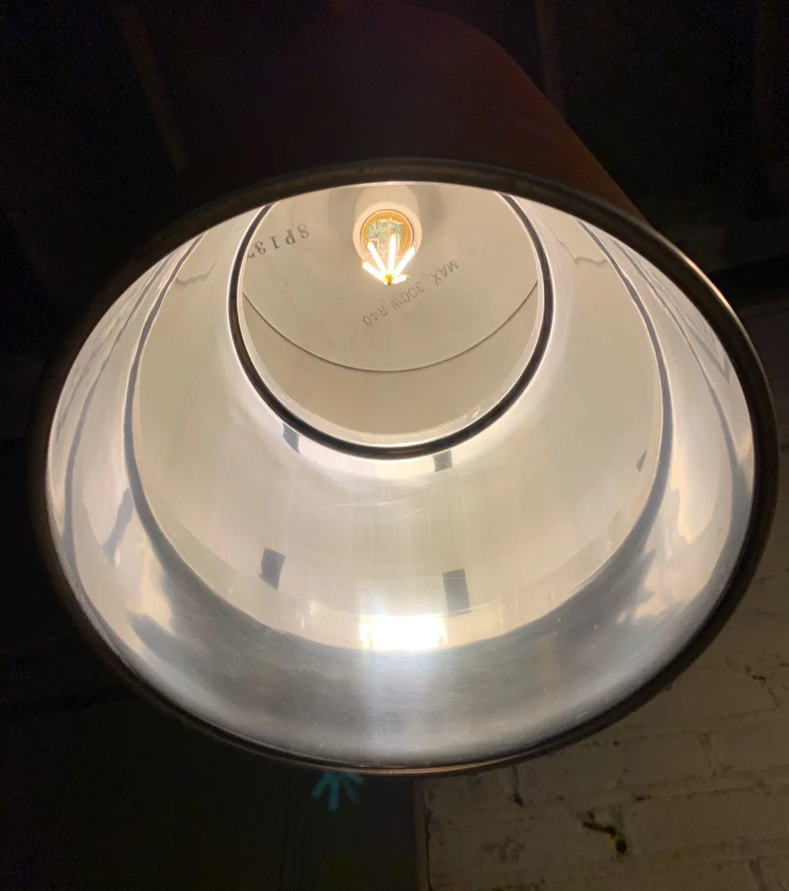 Pendant Light, Industrial, Vintage, Red