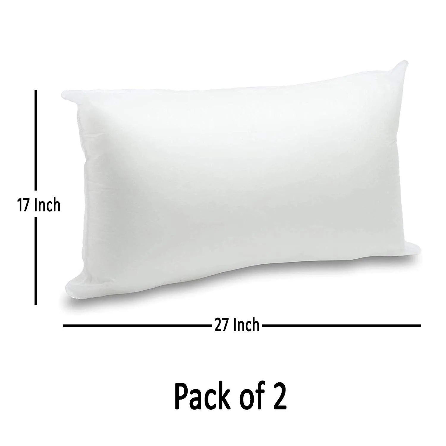 PINDIA Hypoallergenic Soft Sleeping Pillow, Set of 2 (17 x 27 Inch)