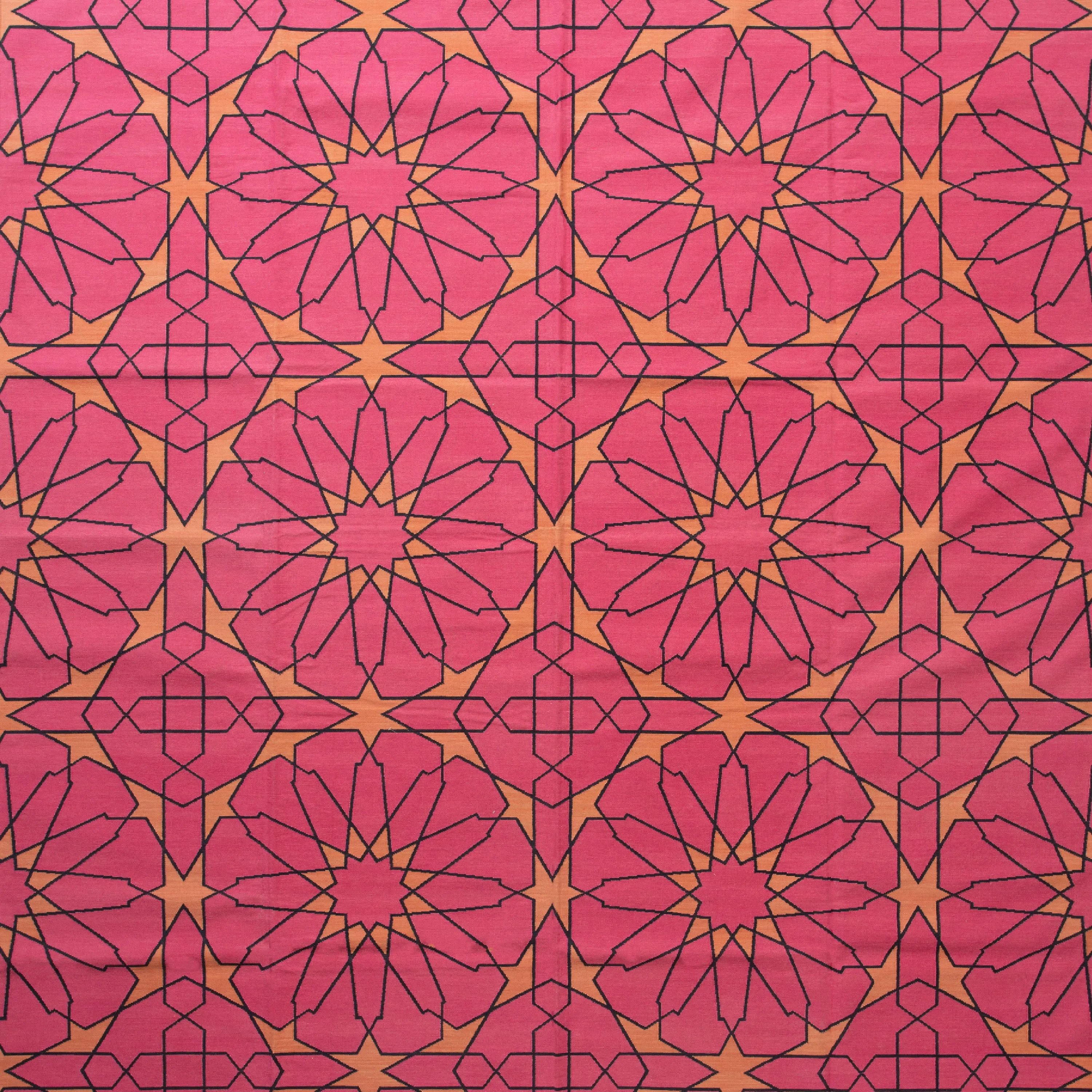 Pink Mosaic Flatweave Cotton Rug - 8'1" x 11'1"