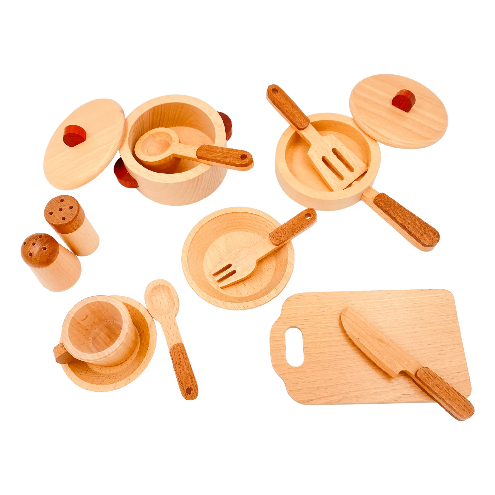 **Pre-order (Ships in 2-3 Weeks)**15 Pcs Wooden Kitchen Cookware Playset