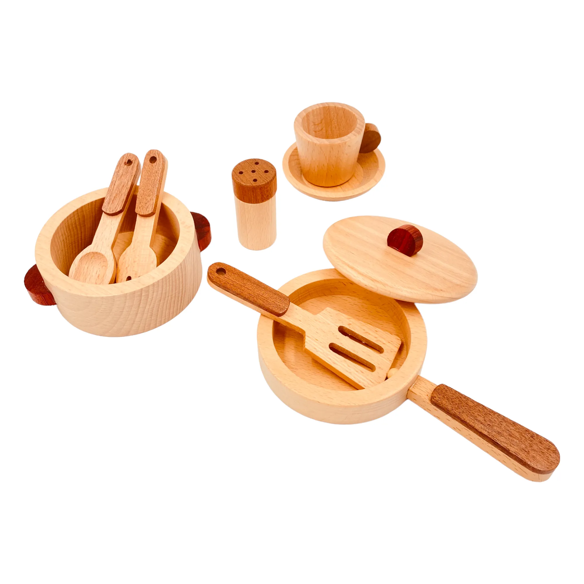 **Pre-order (Ships in 2-3 Weeks)**15 Pcs Wooden Kitchen Cookware Playset