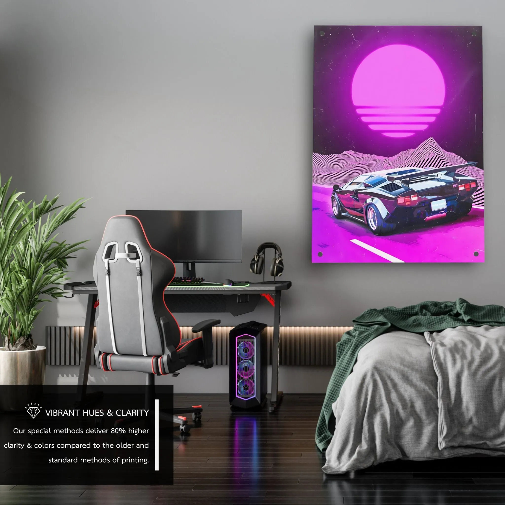 Retrowave Drive Neon (Purple) Acrylic Wall Art