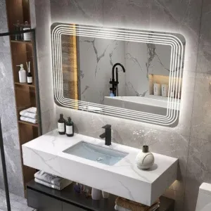 R.S Internationals Smart Touch Sensor Mirror with Bright LED Light in Inch (Square Big, 24X24)