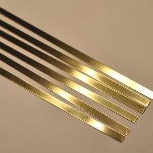 S B E 0.5 Inch X 8 Feet Length Golden Chrome Stainless Steel Mirror Strip PVD Coated for Decoration, Furniture, Highlighters, Multiple Uses Strip Pack of 10