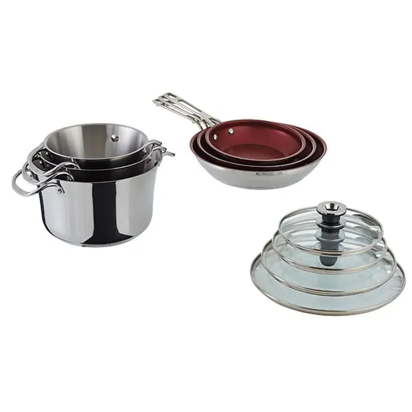 Signature 10-Piece Stacking Stainless Steel Cookware Set