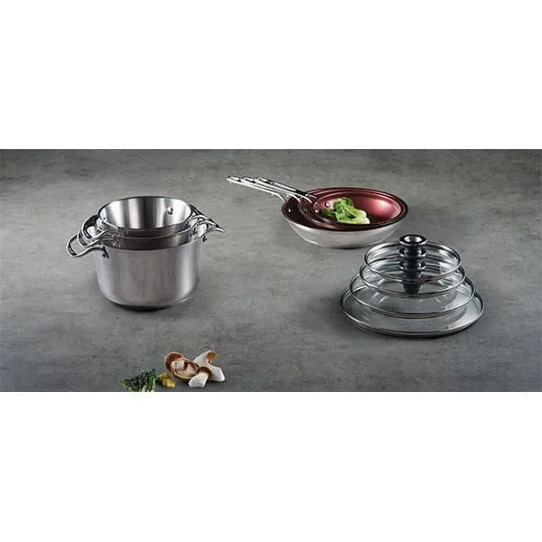 Signature 10-Piece Stacking Stainless Steel Cookware Set