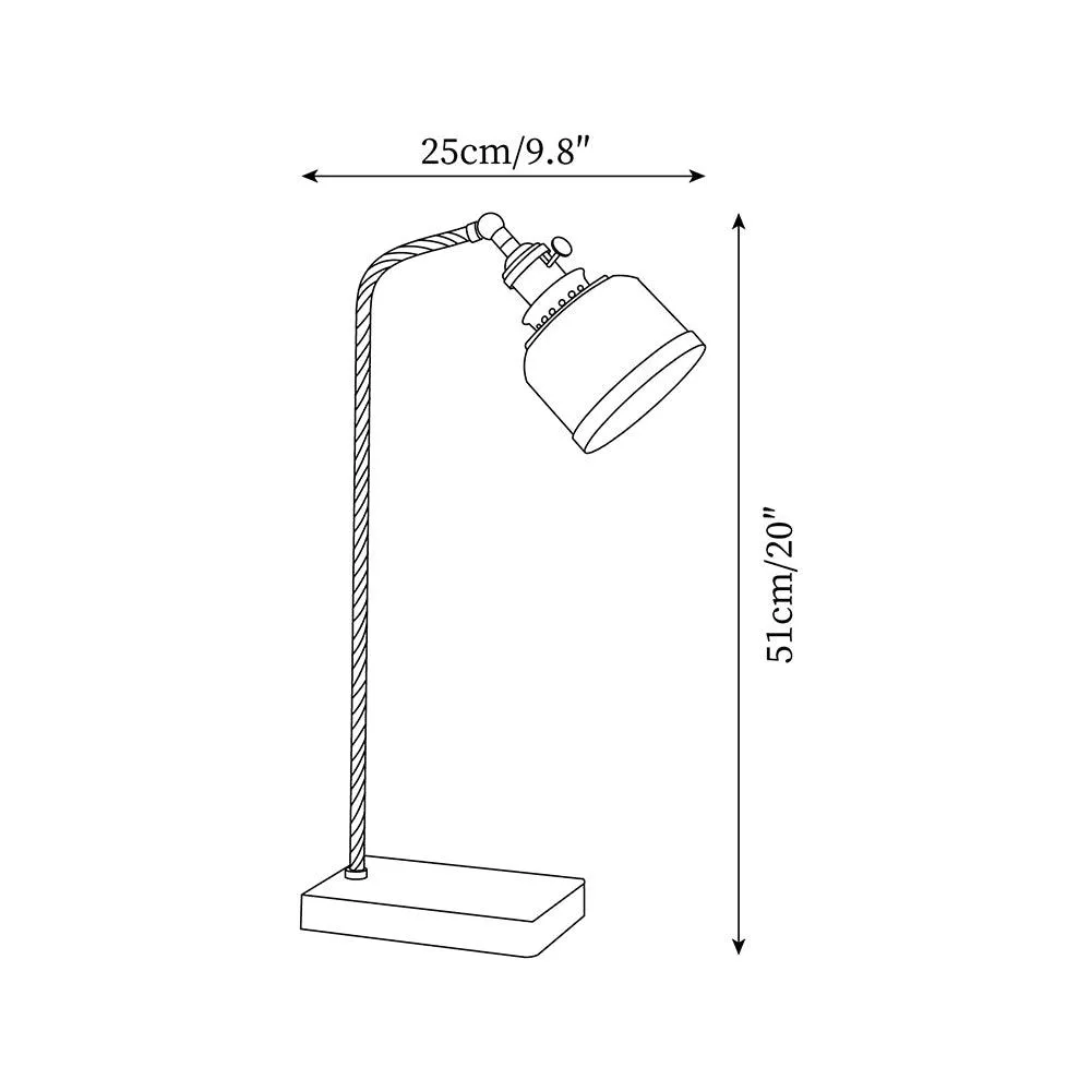 Tacoma Table Lamp 9.8″- 20″