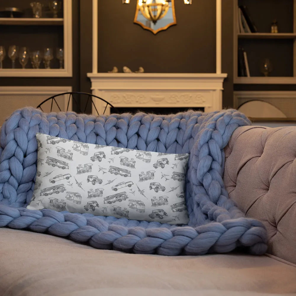 Trains, Planes and Automobiles Basic Throw Pillow 20x12