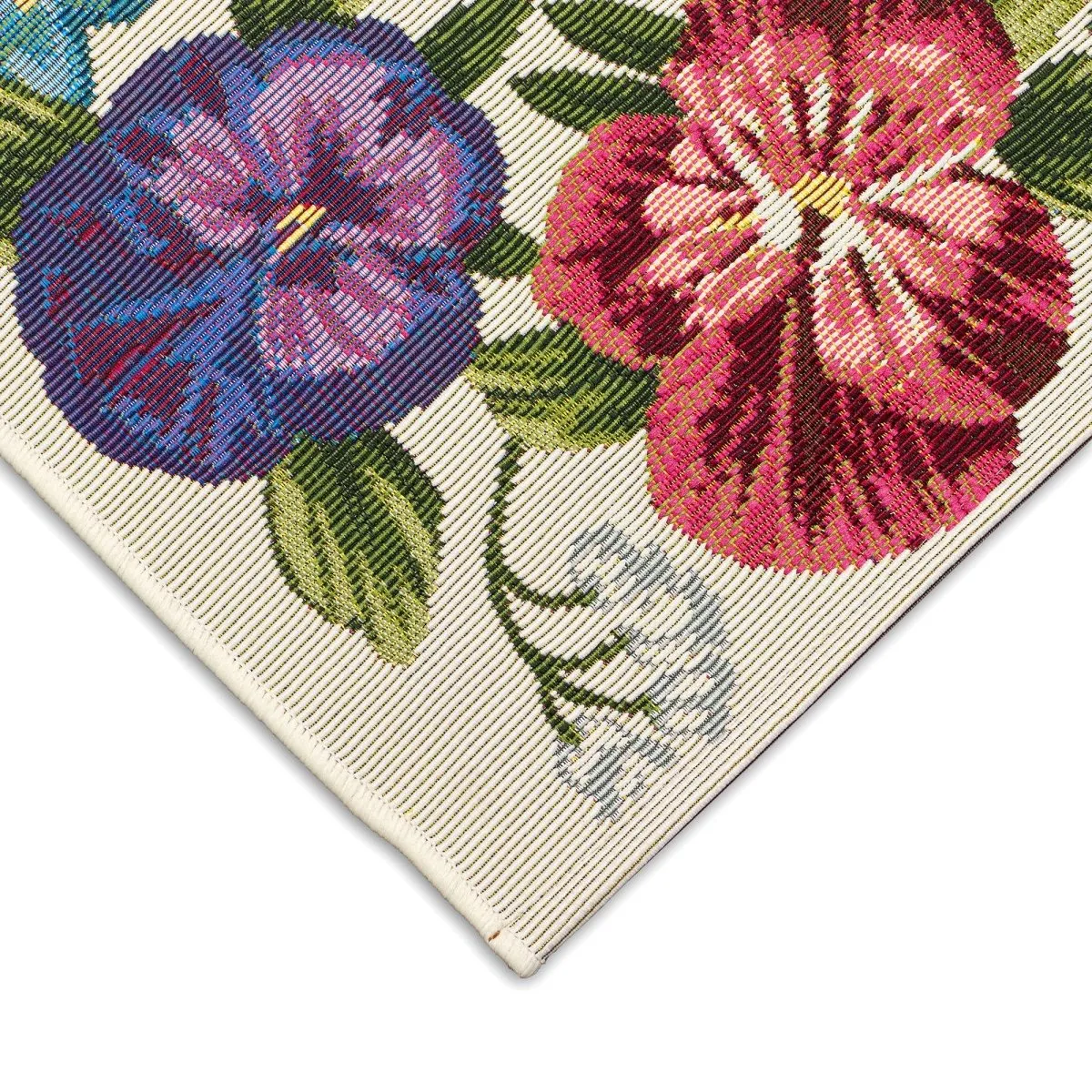 Trans-Ocean ESENCIA Indoor/Outdoor Power Loomed Latex Back Non Slip Mat  - Cream