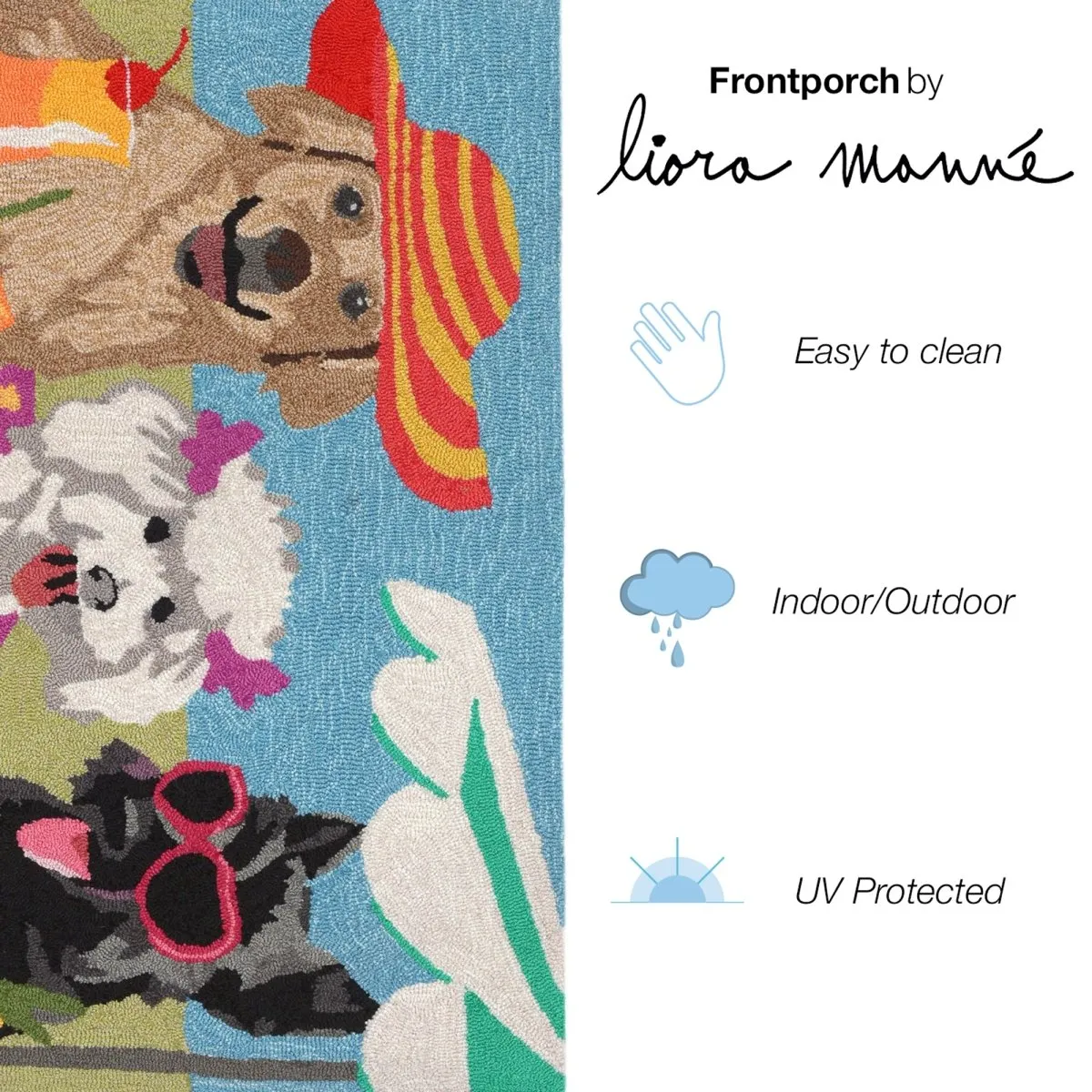 Trans-Ocean FRONTPORCH Indoor/Outdoor Hand Tufted  Durable Area Rug  - Bright