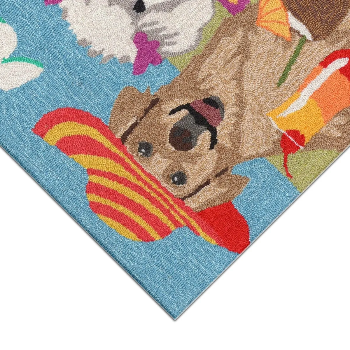 Trans-Ocean FRONTPORCH Indoor/Outdoor Hand Tufted  Durable Area Rug  - Bright