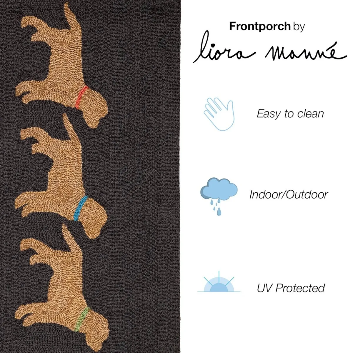 Trans-Ocean FRONTPORCH Indoor/Outdoor Hand Tufted  Durable Area Rug  - Charcoal