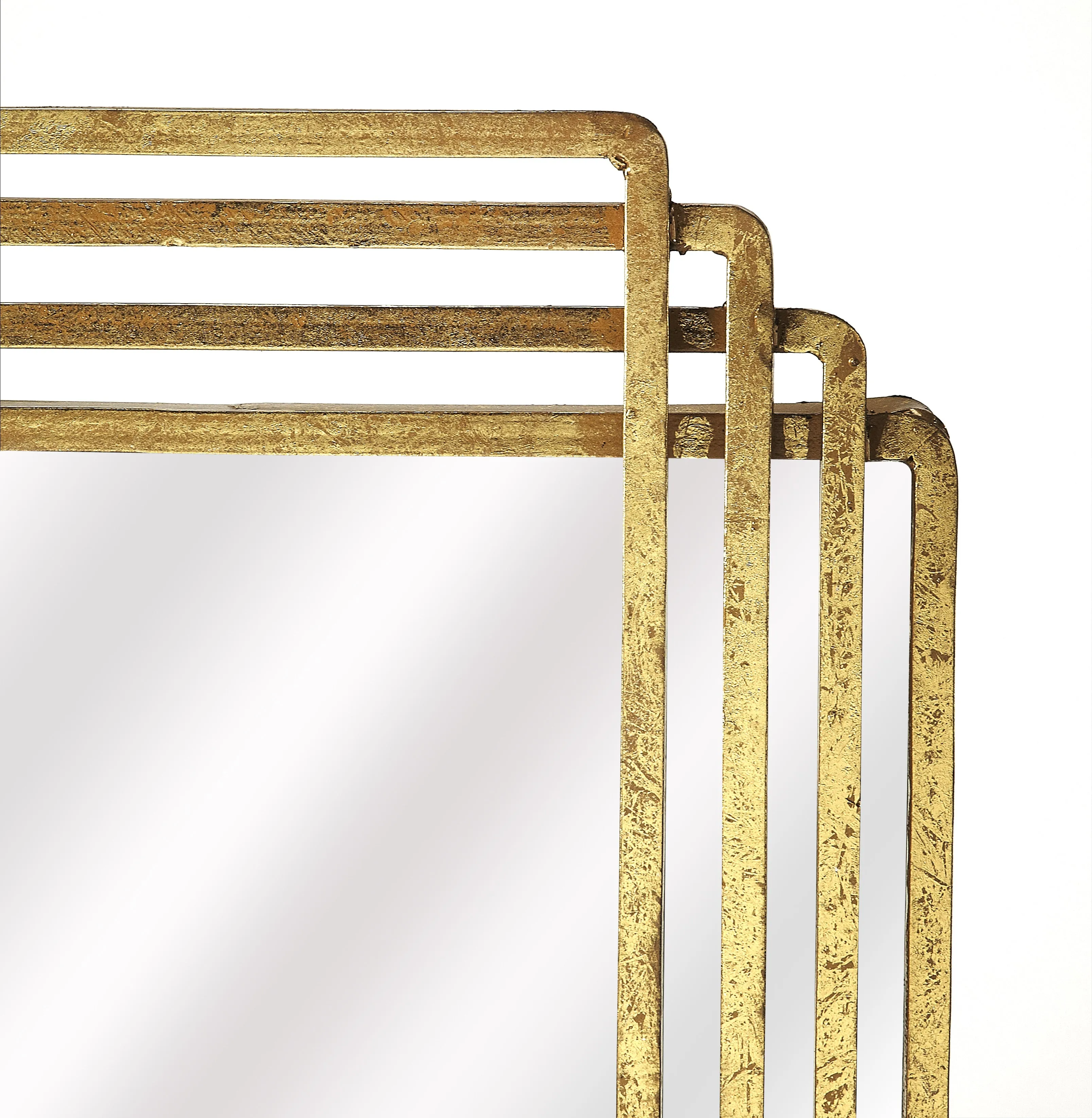 Uptown Rectangular Wall Mirrored in Gold  4436226