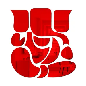 Wall1ders Ganesha Red Acrylic Mirror Stickers for Wall, Decorative Items Home Decoration for Bedroom, Living Room, Office, Study Room
