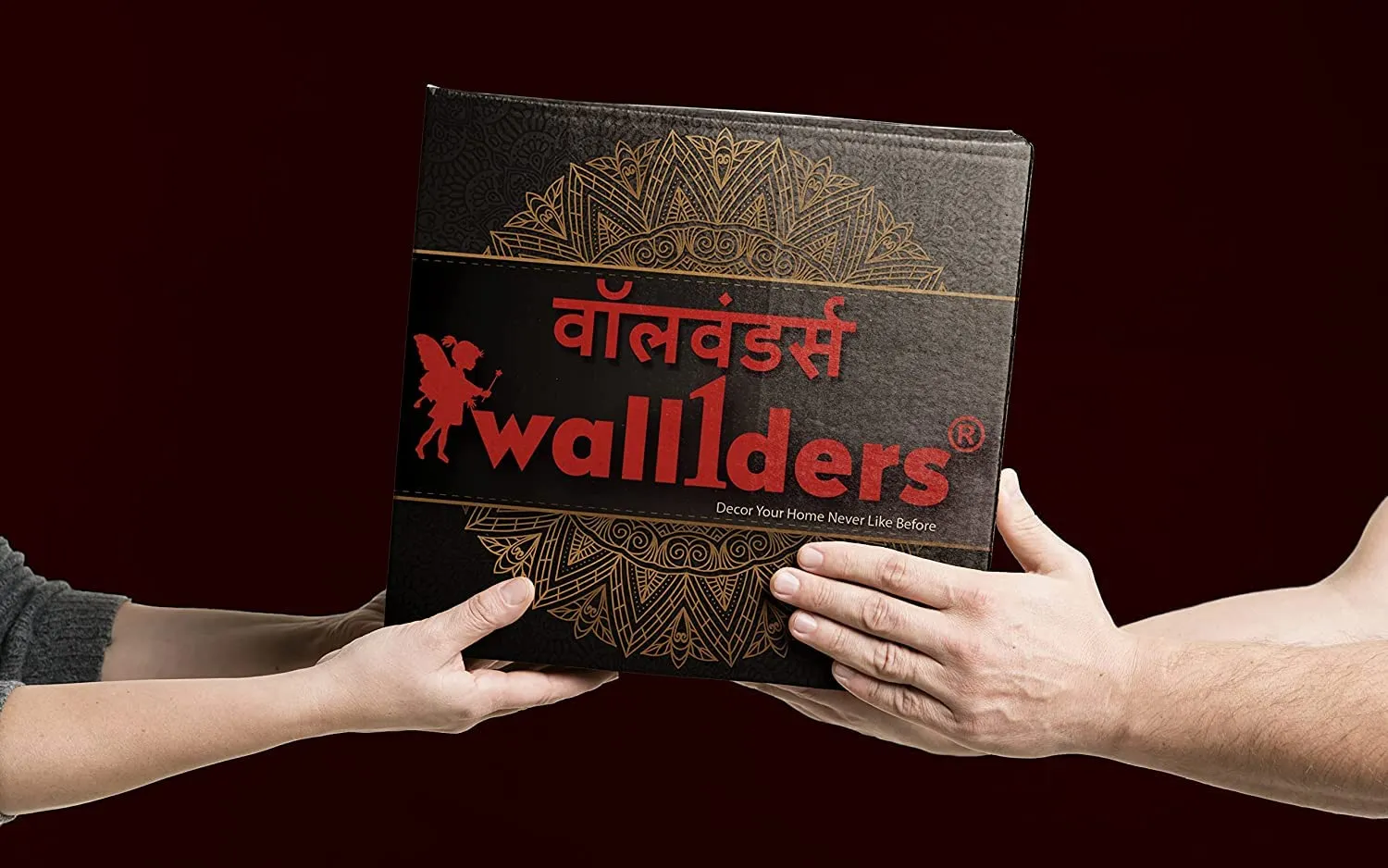 Wall1ders (जय हनुमान) Jai Hanuman Golden Acrylic Mirror for Wall Sticker Home Living Room Bedroom Decor Stickers.