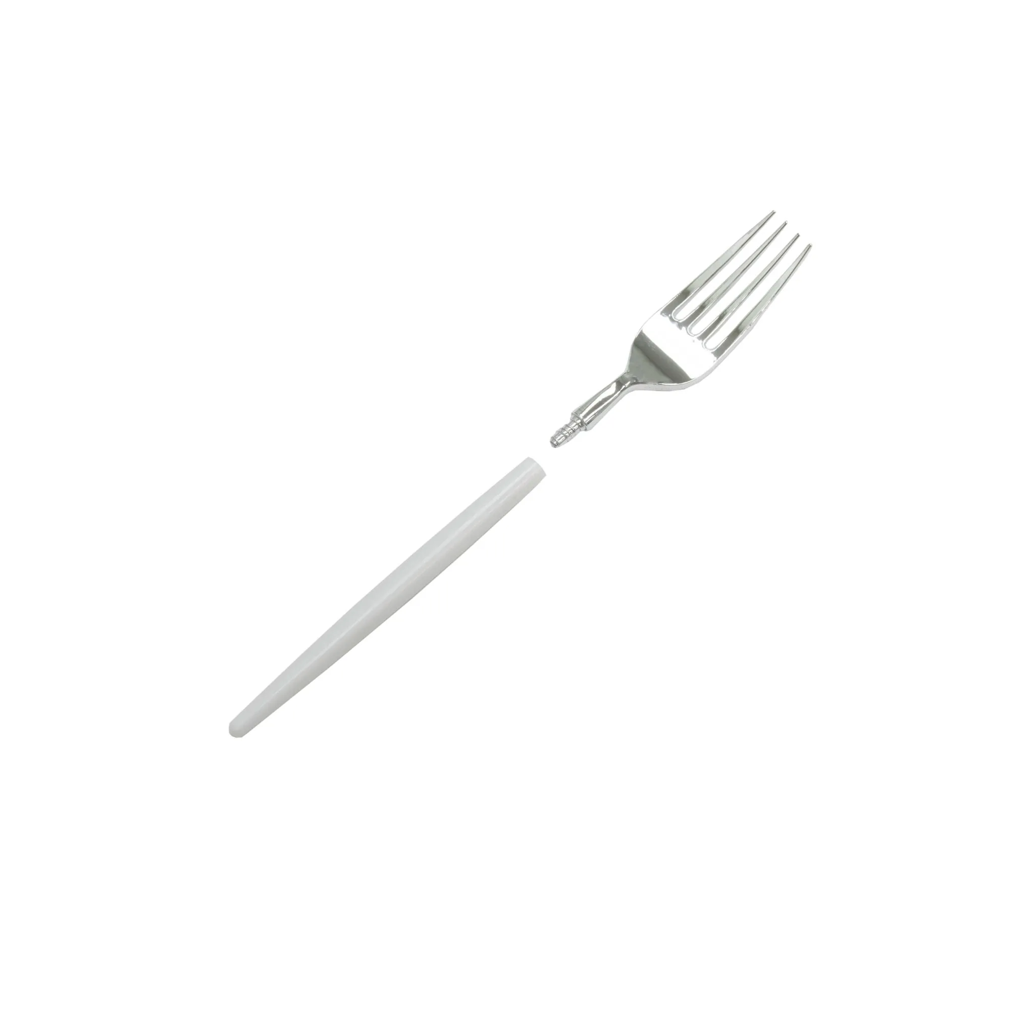 White Plastic Cutlery Set 60pcs/pk  - Silver Mod Collection