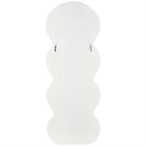 White Wooden Abstract Wavy Wall Mirror with Layered Frame - 24" X 1" X 63"