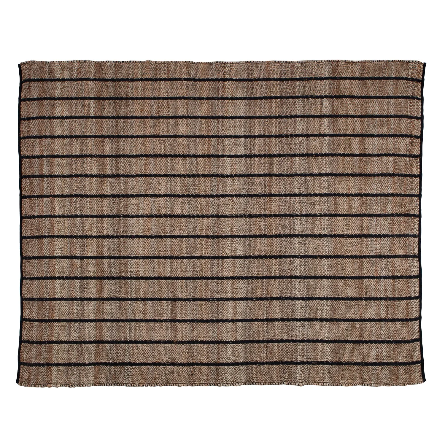 Woood Jute Rug Striped Natural/Black Basil